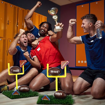 25 Pcs Football Party Decor Table Centerpieces Decorations Kit Includes Artificial Grass Mats Mini Ball Football Field Goal Posts Baseball Bat Banner Decorations for DIY Sports Favors