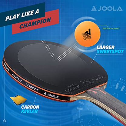 JOOLA Infinity Overdrive - Professional Performance Ping Pong Paddle with Carbon Technology - Black Rubber on Both Sides - Competition Table Tennis Racket for Advanced Training - Extreme Speed - color: Red Handle (Red/Black Rubber)