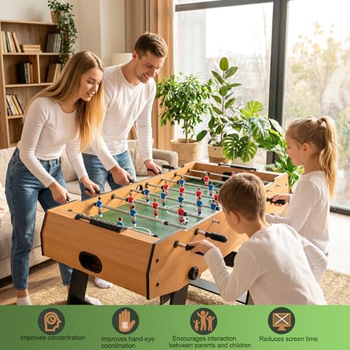 HLC 47.5" Foosball Table, Foldable Foosball Table Football Soccer Indoor Game Table, Kids Family Play Sports Fun