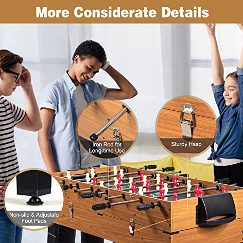 Multiple Foosball Table, 3 in 1 Game Table with Soccer, Sling, Horkey Game, 48" Combo Soccer Table for Kids, Adult, Party, Gatherings, Clubs, Game Room