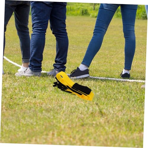 LIOOBO 2pcs Giant Footstep Race Bands for Team Building and Family Relay Races Yellow Person for Cooperative Outdoor Activities