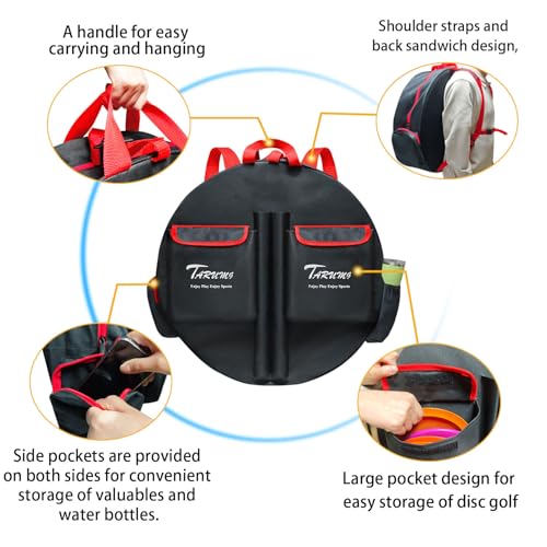 TARUMG Disc Golf Basket - Portable Disc Golf Target with Heavy Duty 24-Chains Come with Transit Bag and 3pcs Disc Golf Discs, Ground Stake -Suitable for Players of All Levels - Multi Color Available - style: Plus Orange