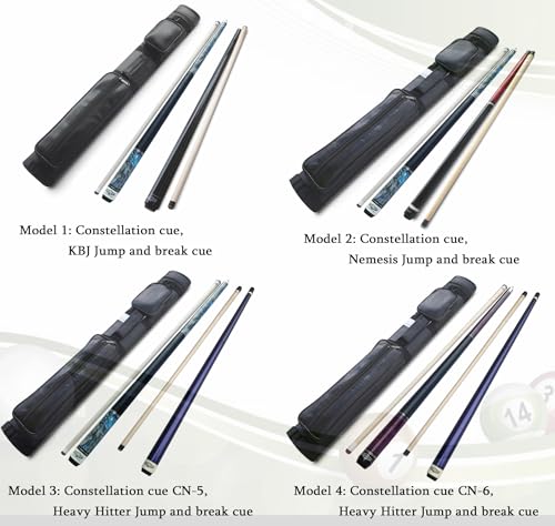Combo Deal ! Champion Constellation Pool cue and Nemesis Jump and Break cue, Pro Taper,2X2 Cue Case, Two Champion Gloves - size: Jump break cue 19oz, Playing cue 20oz, style: Model 4
