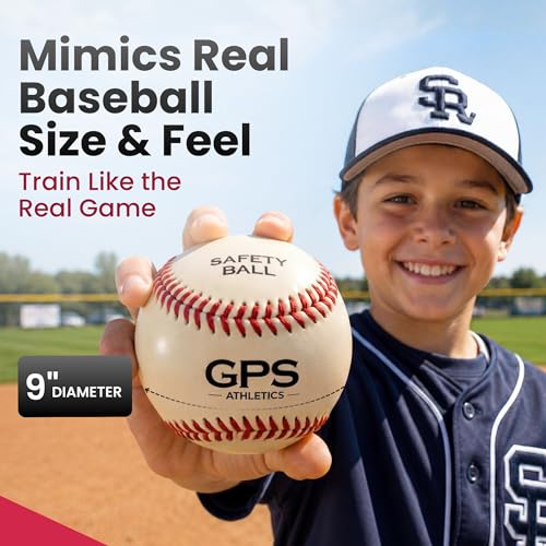 GPS Athletics Soft Practice Baseballs for Kids – Low Impact Safety Training Baseballs for Youth Baseball Practice & Indoor Training, Durable Soft Baseballs with Raised Seams, 6 Pack