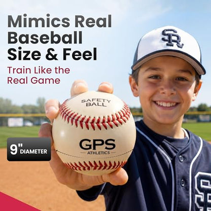 GPS Athletics Soft Practice Baseballs for Kids – Low Impact Safety Training Baseballs for Youth Baseball Practice & Indoor Training, Durable Soft Baseballs with Raised Seams, 6 Pack