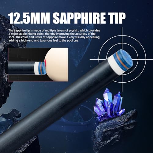 CRICAL Carbon Fiber Pool Cue Stick 58" Billiard Cue Sticks Professional Low Deflection Pool Sticks with 3/8 * 8 Pin Joint and 12.5mm Tip - color: 017-CL04 set