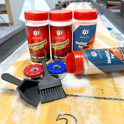 Shuffleboard Sand Wax High/Medium Speed Shuffleboard Powder Set, Shuffleboard Sand with Mini Brush Set - size: 2 Cans Meduim Speed + 2 Cans High Speed