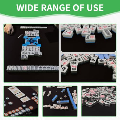 Mahjong Mat, Mahjong Table Mat with Black Carrying Bag, Rubber Anti Slip Game Mat and Noise Reducing Table Cover for Mahjong, Dominoes, Poker, Card, Board Games (Black, 31.5 Inches) - color: Black