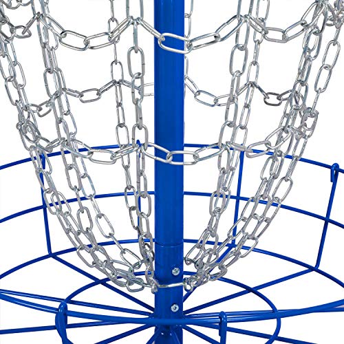 Yaheetech Portable Disc Golf Target Set of 2 for Indoor & Outdoor, Metal Frisbee Golf Basket 12-Chain Flying Disc Golf Target, Sturdy and Robust, Blue