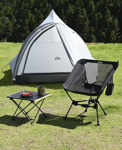 iClimb Ultralight Compact Camping Folding Table with Carry Bag (Black - S) - color: Black, size: Small