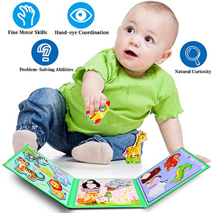 Magnetic Puzzles for Kids 3-5, Travel Toddler Animal Take-Along Toy | Magnetic Activity Toy for Boys & Girls, Preschoolers and Kids 3+, Learning Magnet Gift for Road Trip - style: Animal