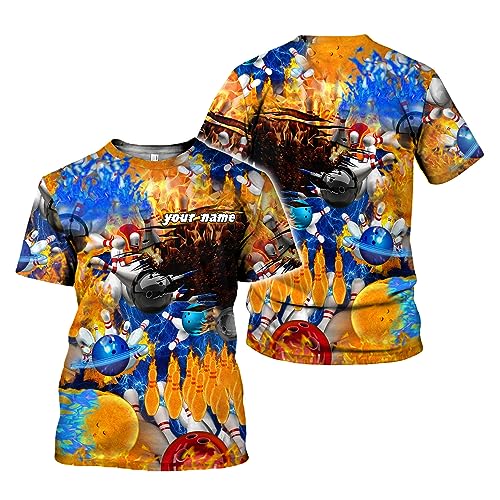 Rivelus Personalized Name Bowling Shirts for Men and Women 3D, Bowling Shirts for Team Bowling, Bowling Shirts Gift - color: Blm30