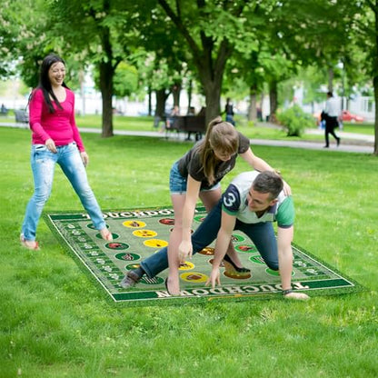 Capoda 2 Pcs Football Party Game Football Twist Pose Mat with Spinner Sport Poses Floor Mat Spinner for Sport Game Day Tailgate Party Family Classroom School Activity - style: Football