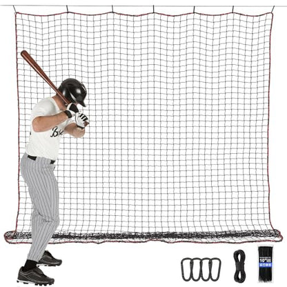 BaseGoal Baseball & Softball Backstop Nets, Heavy Duty Sports Practice Nets, Sports Netting Barrier,DIY Ball Net,Hitting Net for Baseball, Hockey, Soccer, LAX and More - size: 10x15ft