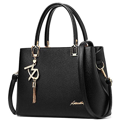 Womens Purses and Handbags Shoulder Bags Ladies Designer Top Handle Satchel Tote Bag - color: Black