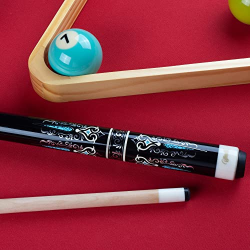 Billmart Pool Cue Stick, Low Deflection Shaft Billiard Cue Sticks with Hard Case, Pool Table Sticks Queue, 19-21 oz Pool Que - color: Black, size: 20 oz