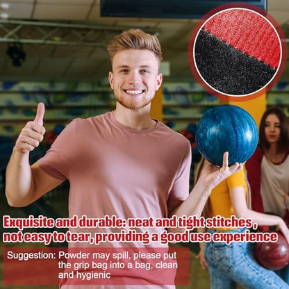 Lewtemi Microfiber Ultra Dry Bowling Grip Ball, 2 Pcs Microfiber Bowling Rosin Bags for Hands for Golf Lifting Rock Climbing Tennis Gymnastics - color: Red and Black