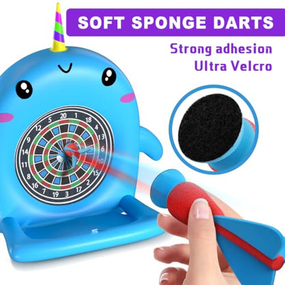 Swimming Pool Toys, 2-in-1 Inflatable Floating Dart Board Water Game, Darts Hoop Rings Outdoor Pool Games, Beach Yard Indoor Playset, Summer Family Party Birthday Gift for Teen and Adults,