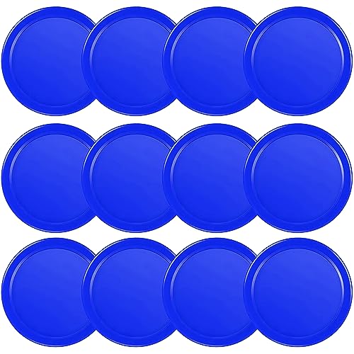 Coopay 3 1/4 Inches Air Hockey Pucks 12 Pack Full Size Heavy Replacement Pucks for Game Tables Equipment Accessories - color: Blue