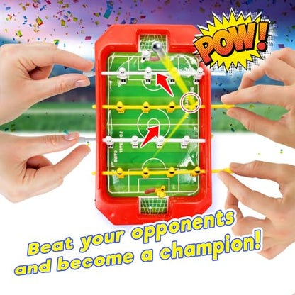 JA-RU Mini Foosball Table (1 Toy) Mini Arcade Tabletop Soccer & Football Party Favors. Portable Handheld Games for Kids & Office Desk Toys. 255-1s - style: 1 Pack