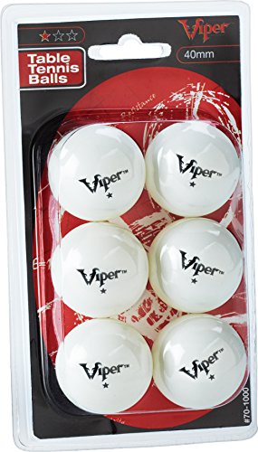 Viper Table Tennis Balls: White 40 mm Regulation Size, 6 Pack - style: 1 Star Rating