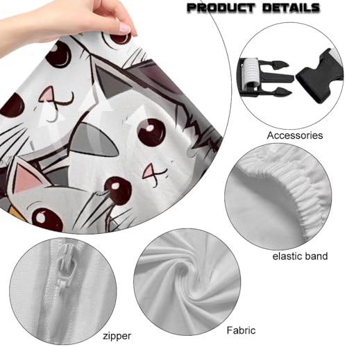 Cartoon Cat Print Gaming Chair Covers Slipcovers Cat Scratch Proof Office Chair Seat Cover Stretch Removable Washable Furniture Protector for Home Offices/Study Rooms - color: Cartoon Cat