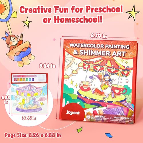 JoyCat Paint with Water Coloring Books, Art & Craft Activity, No Mess Art for Kids Ages 4-8, Craft Kits & Supplies, DIY Creative Activity, Gifts for Girls & Boys (Funfair) - style: Funfair