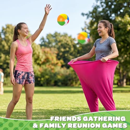 22 Pcs Granny Pants Yard Game Giant Colorful Granny Pants with Inflatable Bouncy Balls & Air Pumps Funny Outdoor Indoor Lawn Party Games for Adults Family Team Building Party Backyard Activities