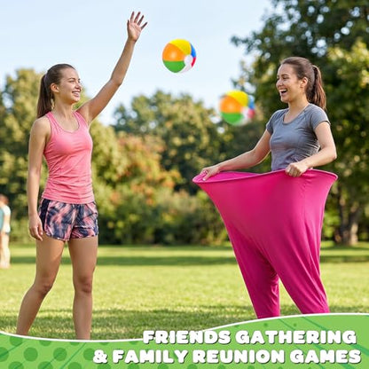 22 Pcs Granny Pants Yard Game Giant Colorful Granny Pants with Inflatable Bouncy Balls & Air Pumps Funny Outdoor Indoor Lawn Party Games for Adults Family Team Building Party Backyard Activities