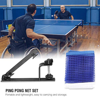 Dilwe Table Tennis Net Post Set, Net Clip Post Set with 2 Metal Clamp Posts for Indoor Outdoor Sports