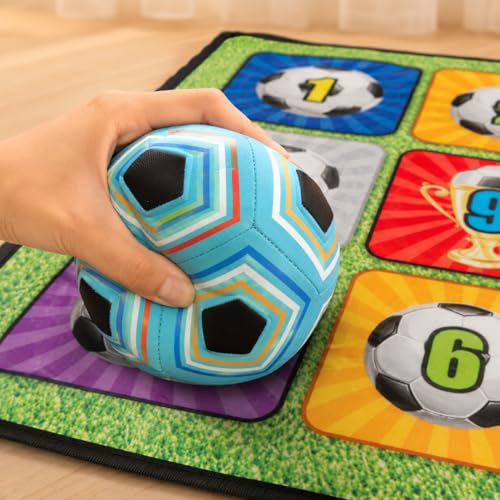 Childrens Soccer Mat, 150x150cm Velvet Soccer Target Game, Nine Grid Soccer Practice Mat 7-14, Indoor Outdoor Soccer Toys, Blue - color: Blue