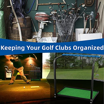 Nisorpa Golf Club Rack Golf Club Organizer 9 Clubs Golf Putter Stand - Indoor Display Rack Metal Golf Club Display Rack for Storage Sports Outdoors Wall Garage