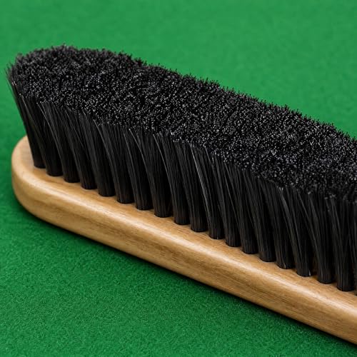 11pices Billiard Table Cleaning Set , including 2 wooden brushes, a cue cleaning cloth, sandpaper for polishing cue tips, a lint roller, a cue tip protector, three-finger gloves and a storage bag