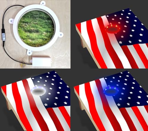 PartyToss Cornhole Boards/Bean Bag Toss Game Set w/Optional LED Lights & Graphics - Choose Your Model - color: USA