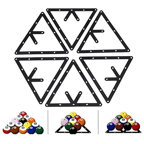 6Pcs Pool Table Magic 8, 9, 10 Ball Rack, Slim Billiard Ball Triangle Rack, Billiards Pool Accessories for Pool Halls or Individual, Easy to Use, 9.4 x 9.4 inch