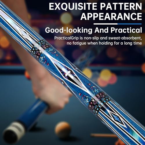 Pool Cues Set of 5/4/1, Pool Sticks for Adults 58 48 Inch 15 18 19 20 21oz Maple Wood Billiards Cue Sticks, for Professional Billiard Players Bars Home Hall Table Sport - color: 1 Piece (19oz Blue)