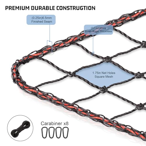 BaseGoal Baseball & Softball Backstop Nets, Heavy Duty Sports Practice Nets, Sports Netting Barrier,DIY Ball Net,Hitting Net for Baseball, Hockey, Soccer, LAX and More - size: 15x50ft