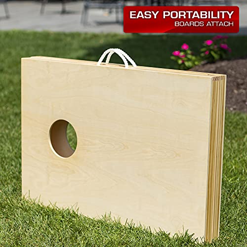Backyard Champs Wood Cornhole Sets - Bean Bag Toss with 2 Cornhole Boards and 8 Bean Bags'
