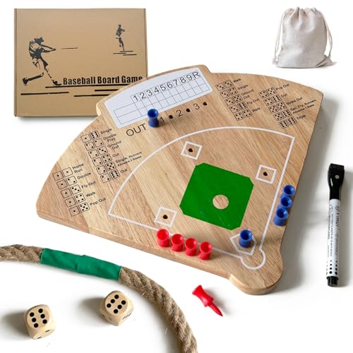 Baseball Board Game, Oak Made Leisure Game for Sport Battle Table Game for Family Party Holiday - color: Wood Color, size: Medium Plus