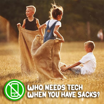 Large Burlap Potato Sack Race Bags, 23x40" Burlap Bags, Outdoor Lawn Games for Kids & Adults - Easter Games, 4th of July BBQ, Picnic, Block Party, Family Reunion, Birthday Party, Halloween - Set of 12 - size: Pack of 12