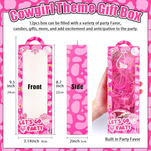 Cowgirl Party Favors Pack - For 12Guests | Pink Goodie Bag Stuffers for Kids Girls' Birthday | Galentines | Pinata Filler & Classroom Rewards - style: Cowgirl Party Favors