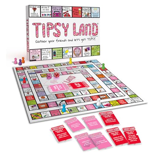 TIPSYLAND Original Edition | Official Product | Hilarious Adult Board Game | Group Game for Game Nights, Parties and More | Fun Challenges, Dares & Mini-Competitions | 3-8 Players