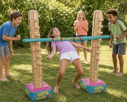 Fun Express Limbo Game for Kids and Adults, 5 Feet Tall Adjustable | 3-Piece Vinyl Kit, Carnival Games Set, Birthday Party Games, Outdoor Games for Pool Party, Luau Games & Field Day Activities