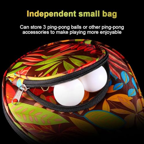 Table Tennis Paddle Bag Paddles Case Cover Waterproof Pong Racket Bat Storage Case Holder with Pong Ball Storage Pocket Organizer