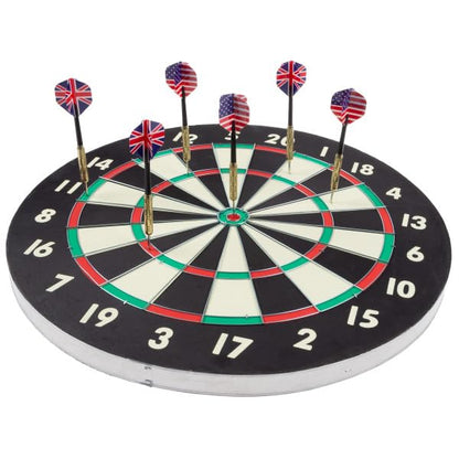Dart Board – Tournament Sized Indoor Hanging Number Target Game for Steel Tip Darts – Dartboard with Mounting Hardware by Hey Play - size: 18"