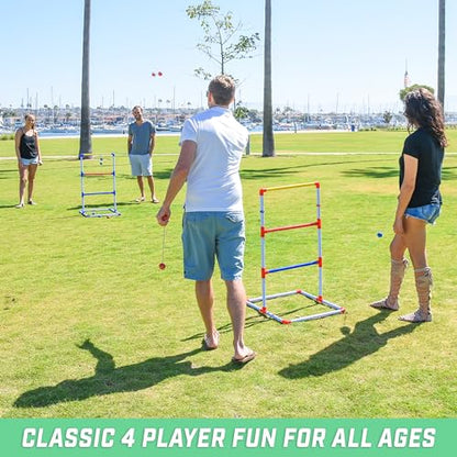 GoSports Portable Ladder Toss Game Set For Family and Friends - Weather Resistant Construction and Easy Setup for Adults and Family - Backyard Toss Game for Family Party, Cookouts & Beach Fun - style: Standard Size