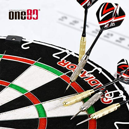 ONE80 Gladiator Dartboard with Top-Grade African Sisal and Sword Edge Staple Free Wire Spider for Maximum Scoring Potential and Less Bounce Outs - style: Gladiator I