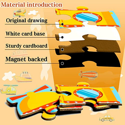 Magnetic Puzzles for Kids Ages 3-5, Travel Toddler Car Puzzles | Magnetic Activity Toy for Boys & Girls, Preschoolers and Kids, Magnetic Learning Gift for Road Trip - style: Traffic