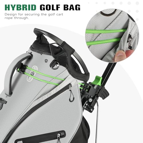 Findway 14 Way Golf Stand Bag, Lightweight Golf Bag with Stand for Men Women, Golf Club Carry Bag with Dual Strap, Rain Cover, Multiple Pockets, Golf Ball Holder - color: Gray