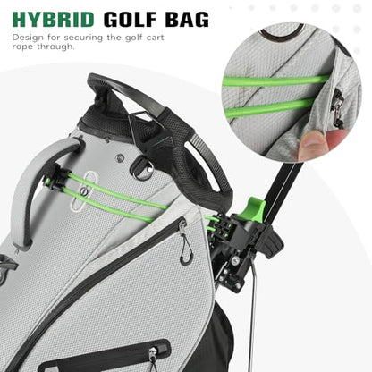 Findway 14 Way Golf Stand Bag, Lightweight Golf Bag with Stand for Men Women, Golf Club Carry Bag with Dual Strap, Rain Cover, Multiple Pockets, Golf Ball Holder - color: Gray